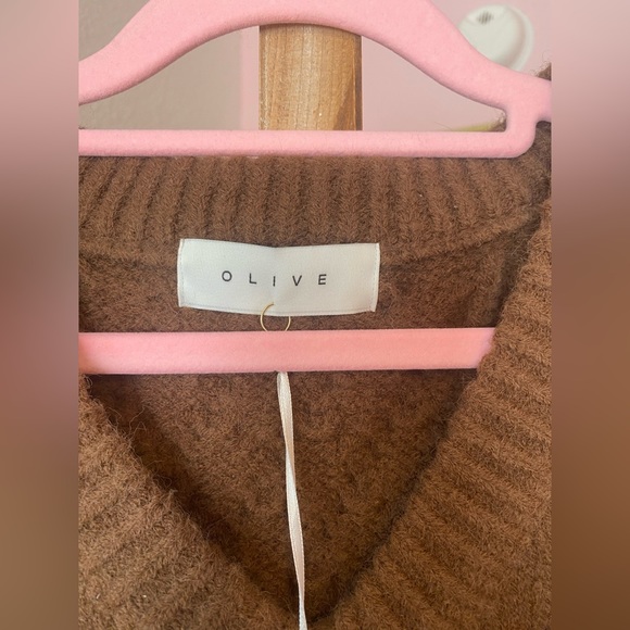 FINAL OFFER! NWT V Neck Crop Cable Jumper Brown Olive Clothing - Picture 9 of 11